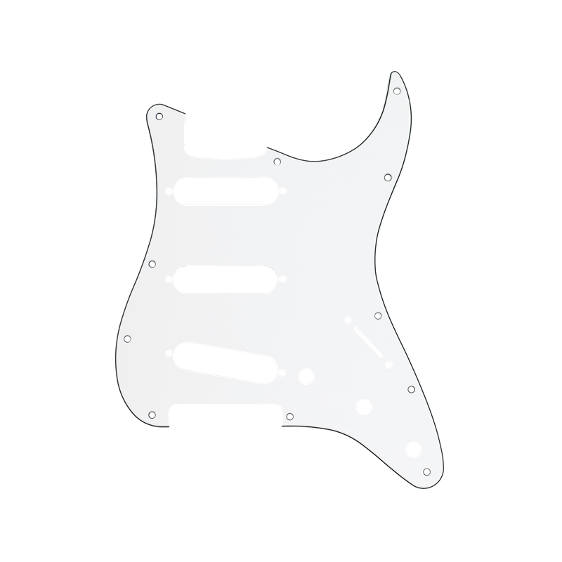 Fender Pickguard, Stratocaster S/S/S, 11-Hole Mount, W/B/W, 3-Ply - 1
