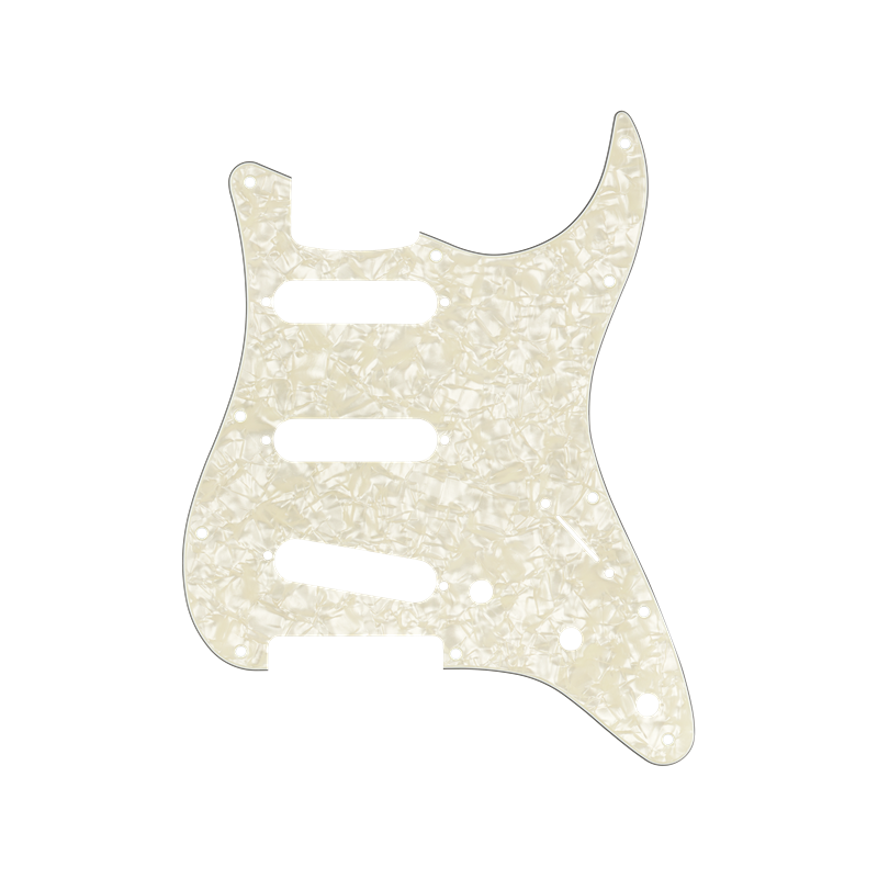 Fender Pickguard, Stratocaster S/S/S, 11-Hole Mount, Aged White Pearl, 4-Ply - 1