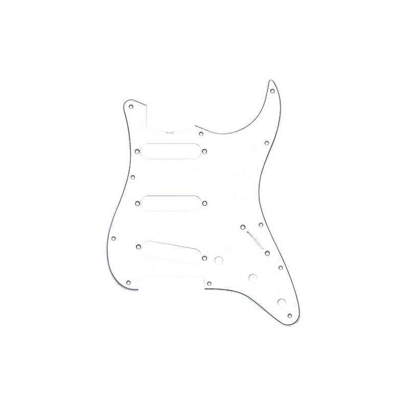 Fender Pickguard, Stratocaster S/S/S, 11-Hole Vintage Mount (with Truss Rod Notch), White, 3-Ply - 1
