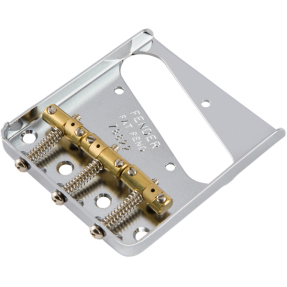 Fender 3-Saddle American Vintage "Hot Rod" Telecaster Bridge Assembly with Compensated Brass Saddles, Nickel - 1