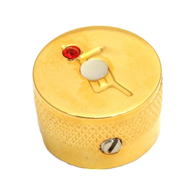 Gretsch Knob, Most Gretsch Models, "G" Logo with Jewel, Gold (4) - 1
