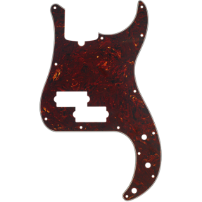 Fender Pickguard, Precision Bass, 13-Hole Mount (with Truss Rod Notch), Tortoise Shell, 4-Ply - 1