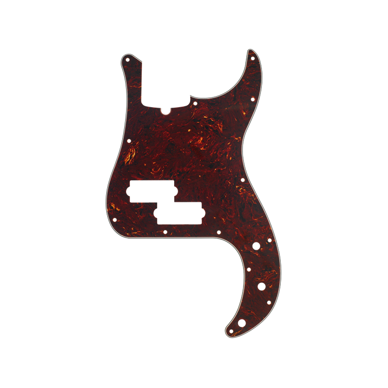 Fender Pickguard, Precision Bass, 13-Hole Mount (with Truss Rod Notch), Tortoise Shell, 4-Ply - 1