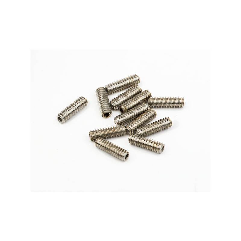 Fender Standard Series Bass Bridge Saddle Height Adjustment Screws, 6-32 X 7/16" Hex, Nickel (12) - 1