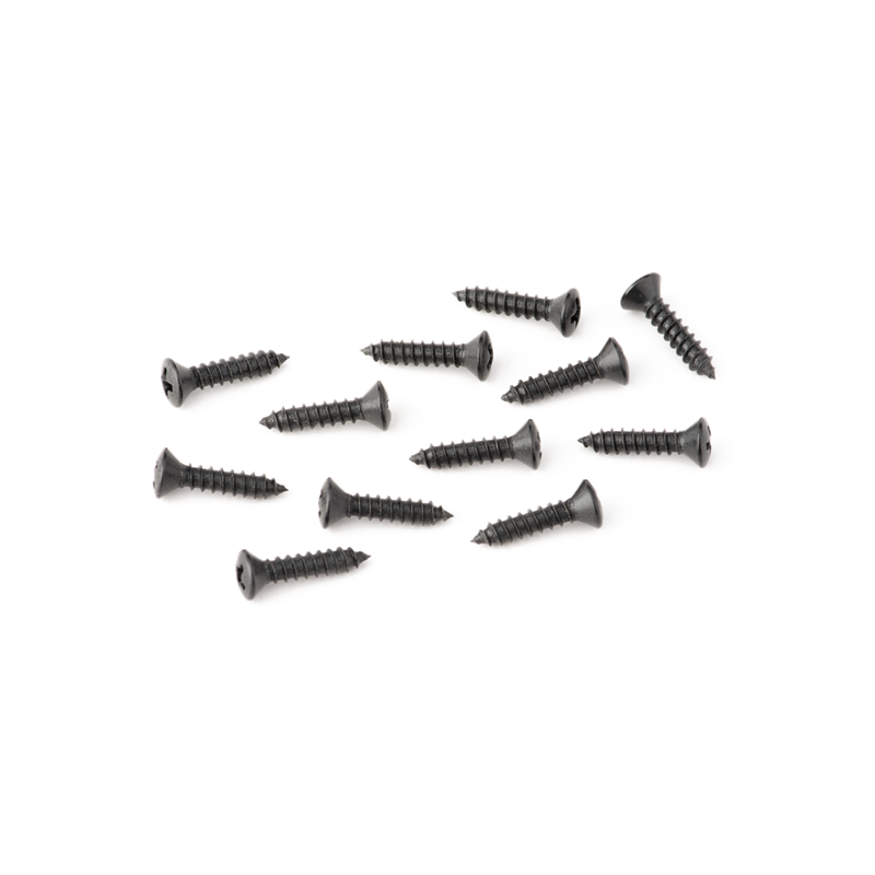 Fender Battery Cover Mounting Screws, Deluxe Series Basses, 4 x 1/2", Black (12) - 1