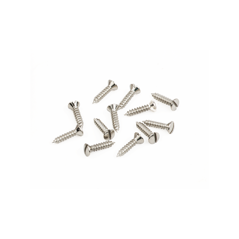 Fender American Vintage '52 Telecaster Pickguard/Control Plate Screws, 4 x 1/2" Slotted, Nickel (12) - 1