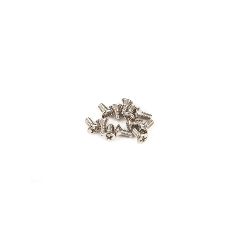 Fender Slide Switch Mounting Screws - Jaguar/Jazzmaster, (4-40 X 1/4" philips), Nickel (12) - 1