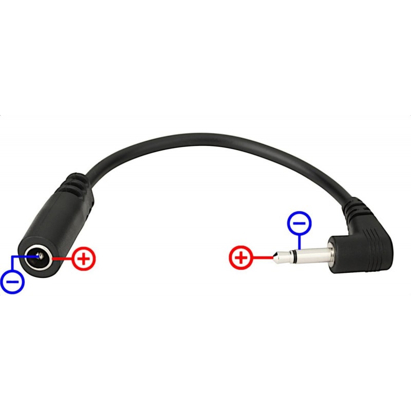 RockBoard Power Ace Mini Jack Converter, 2.1 x 5.5 mm barrel plug to 3.5 mm / 1/8 jack plug - 3