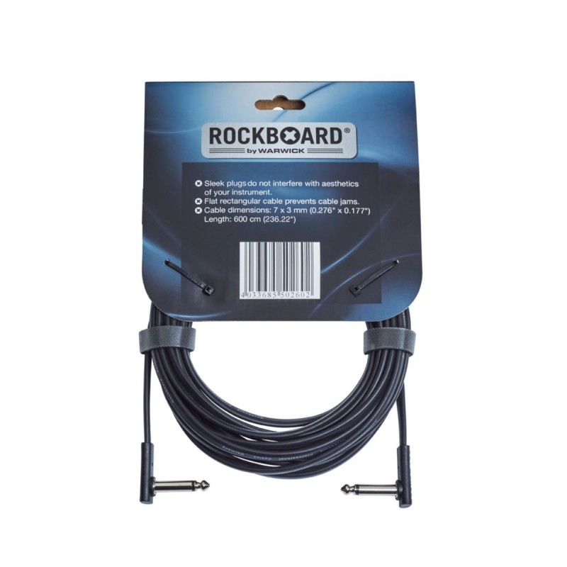 RockBoard Flat Instrument Cable, angled/angled, 600 cm / 236 7/32 - 3