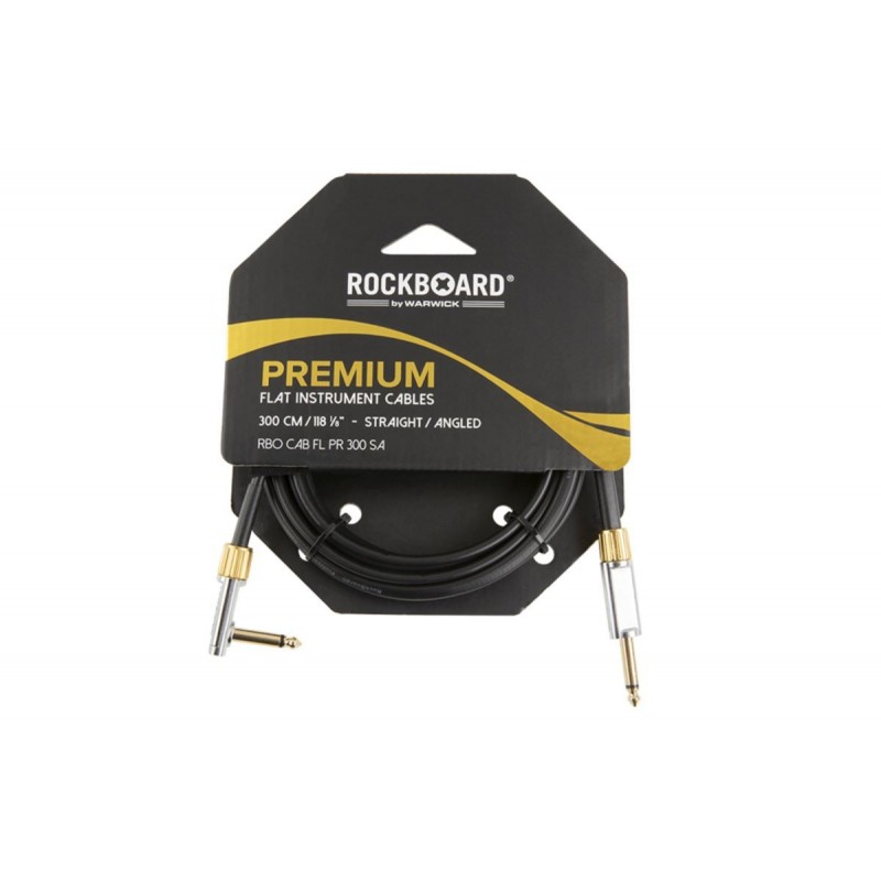 RockBoard Premium Flat Instrument Cable, straight/angled, 300 cm / 118 7/64 - 4