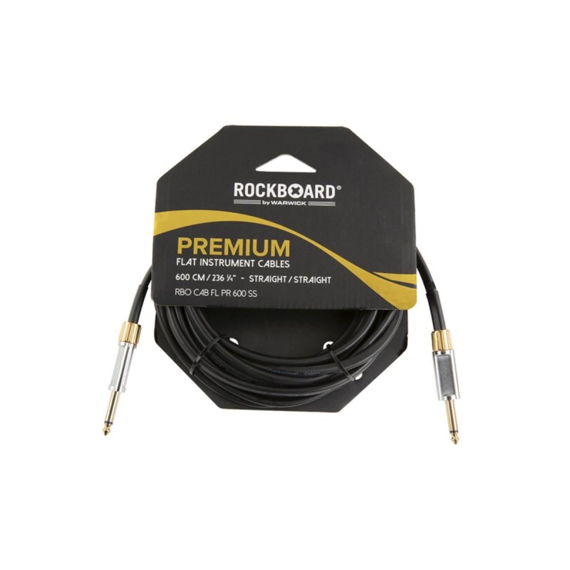 RockBoard Premium Flat Instrument Cable, straight/straight, 600 cm / 236 7/32 - 4