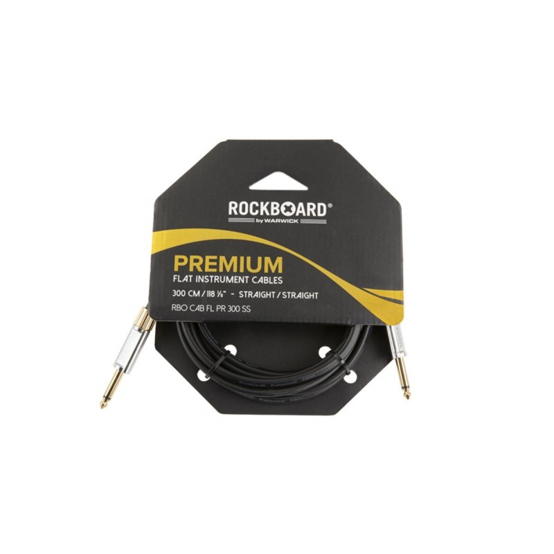 RockBoard Premium Flat Instrument Cable, straight/straight, 300 cm / 118 7/64 - 4