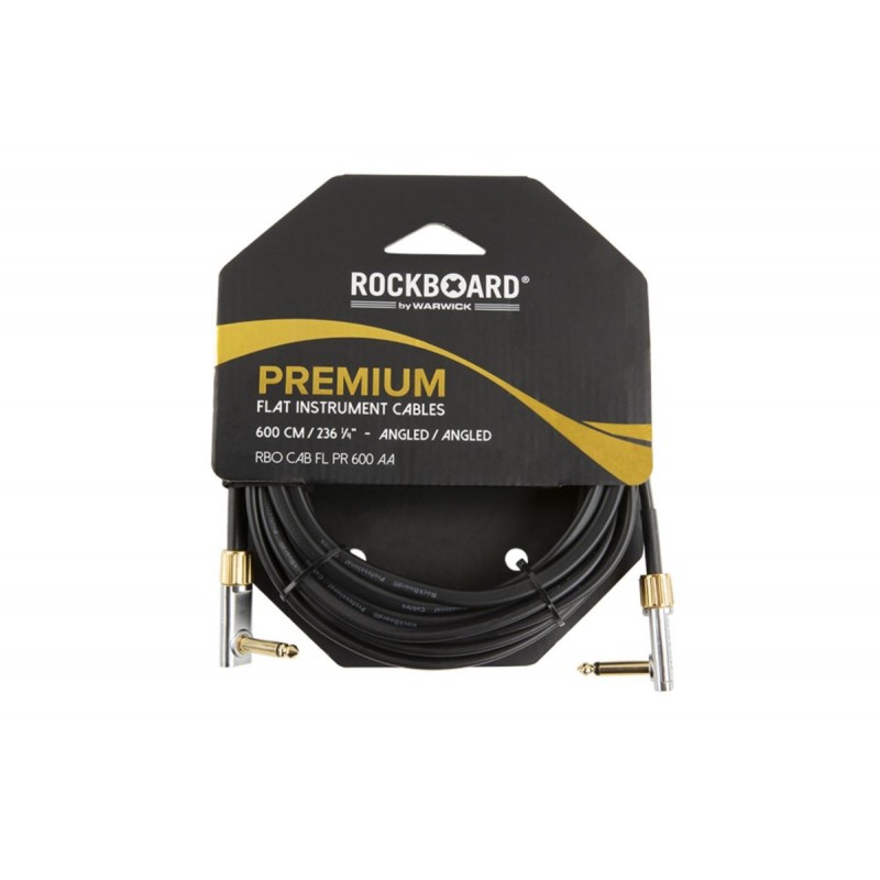 RockBoard Premium Flat Instrument Cable, angled/angled, 600 cm / 236 7/32 - 4