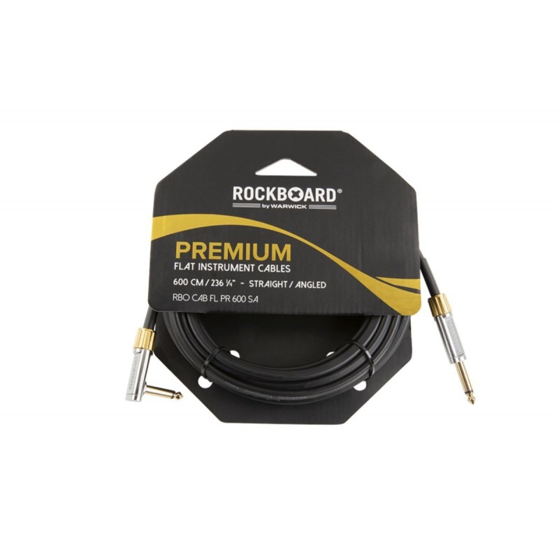 RockBoard Premium Flat Instrument Cable, straight/angled, 600 cm / 236 7/32 - 4