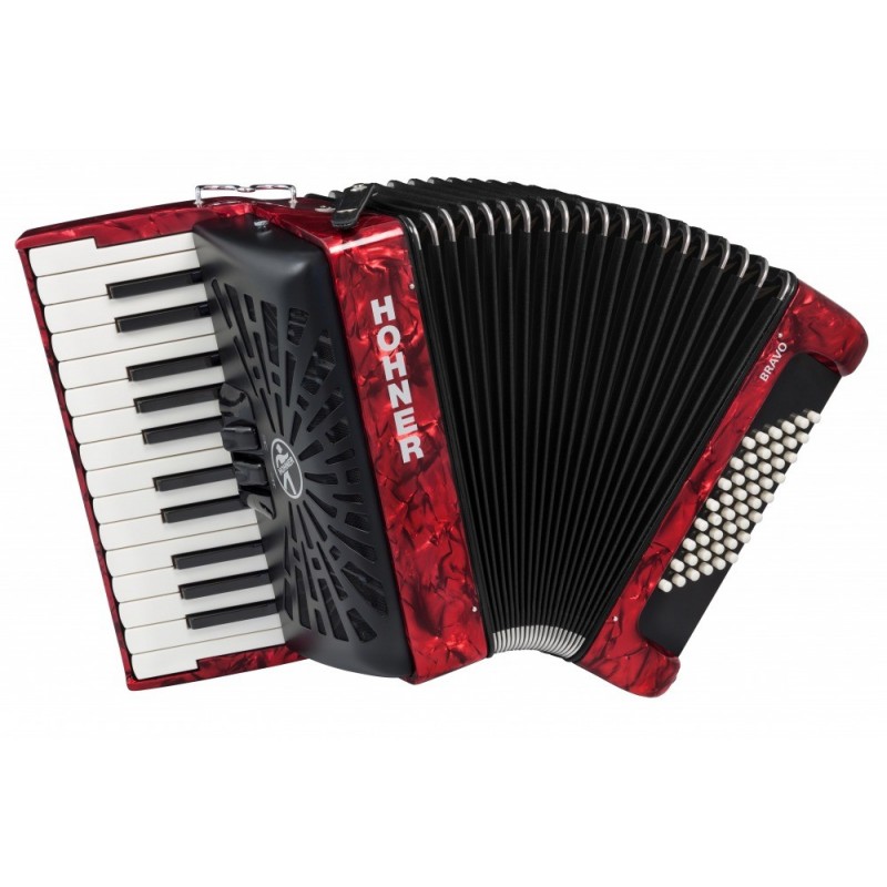 Hohner Bravo II 48 Czerwony - akordeon klawiszowy