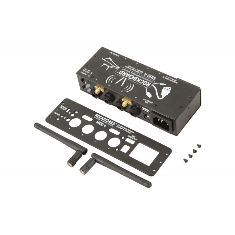 RockBoard MOD 4 & U2 Transmitter - 2.4 GHz Guitar Wireless Receiver, Transmitter + TRS Patchbay - 8