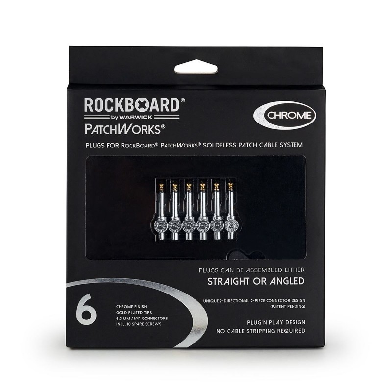 RockBoard PatchWorks Solderless Plugs, 6 pcs. - Chrome - 5