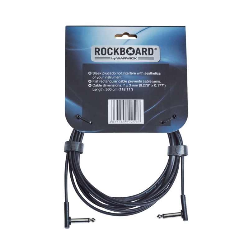 RockBoard Flat Instrument Cable, angled/angled, 300 cm / 118 7/64 - 3