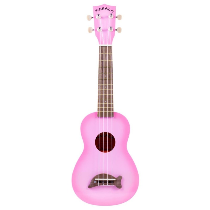 Makala Dolphin MK-SD-PKBURST - Pink Burst Soprano Dolphin Ukulele, with Tote Bag - 1