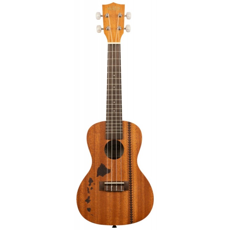 KALA KA-15C-H2 - Satin Mahogany Concert Ukulele with Hawaiian Islands and Tattoo, with Bag (UB-C) - 1