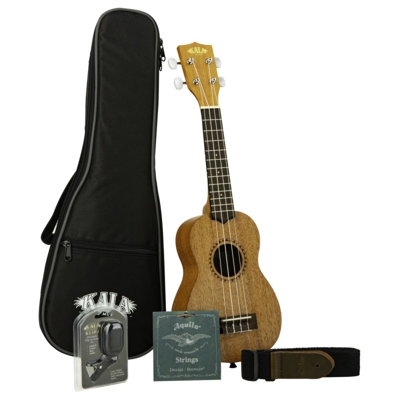KALA KA-15-S-BNDL - Satin Mahogany Soprano Ukulele Starter Kit - 1