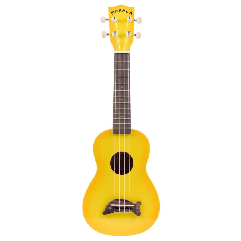 Makala Dolphin MK-SD-YLBURST - Yellow Burst Soprano Dolphin Ukulele, with Tote Bag - 1