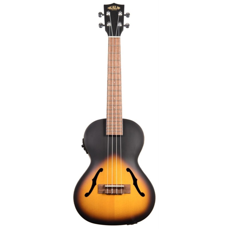 KALA KA-JTE/2TS - Tobacco Burst Archtop Tenor Ukulele, with EQ & Case (UC-T) - 1