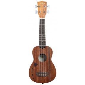 KALA KA-15S-H2 - Satin Mahogany Soprano with Hawaiian Islands and Tattoo, with Bag (UB-S) - 1