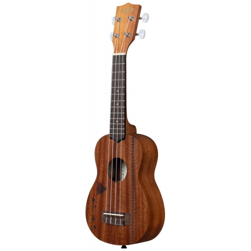 KALA KA-15S-H2 - Satin Mahogany Soprano with Hawaiian Islands and Tattoo, with Bag (UB-S) - 2