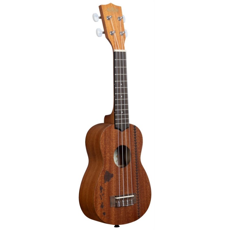 KALA KA-15S-H2 - Satin Mahogany Soprano with Hawaiian Islands and Tattoo, with Bag (UB-S) - 3