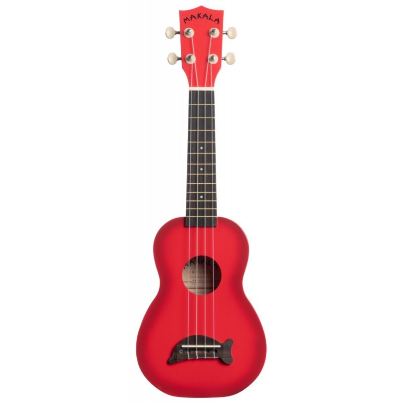 Makala Dolphin MK-SD-RDBURST - Red Burst Soprano Dolphin Ukulele, with Tote Bag - 1