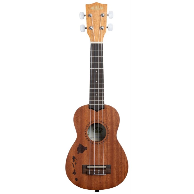 KALA KA-15S-H1 - Satin Mahogany Soprano with Hawaiian Islands, with Bag (UB-S) - 1