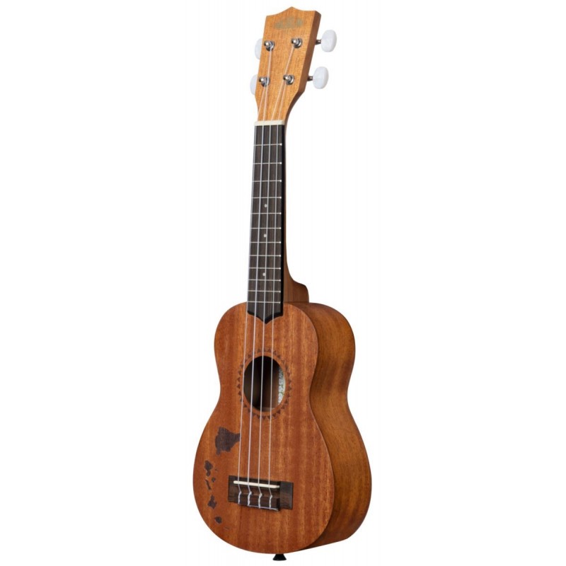 KALA KA-15S-H1 - Satin Mahogany Soprano with Hawaiian Islands, with Bag (UB-S) - 2