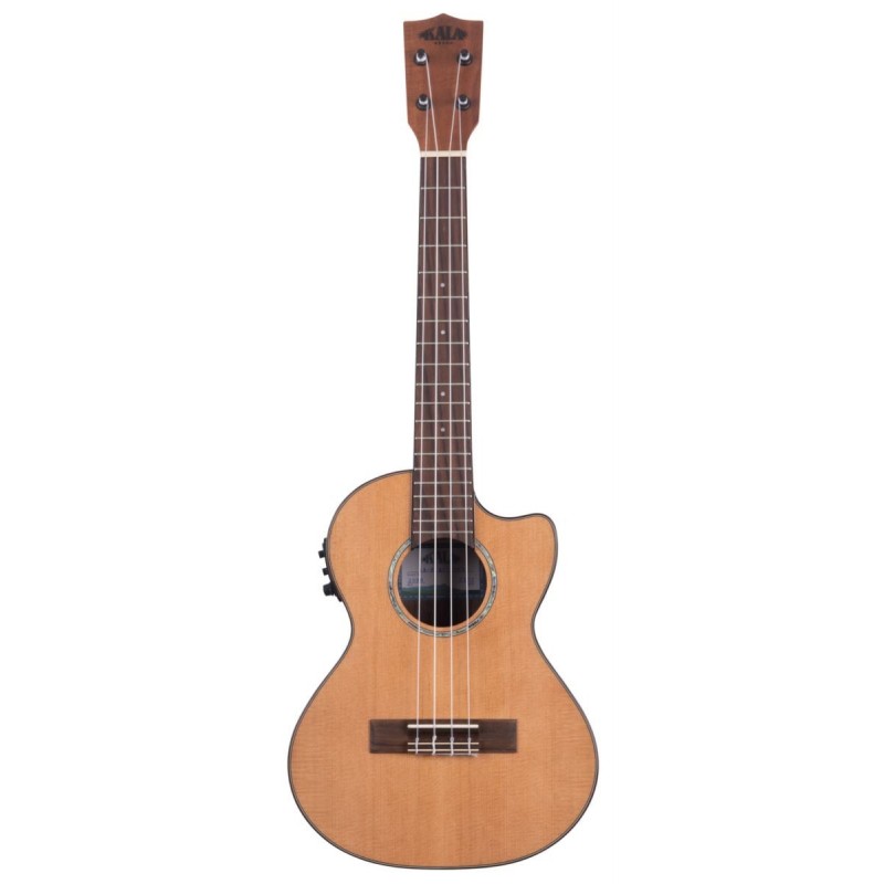 KALA KA-SCAC-T-CE - Gloss Solid Cedar Top Acacia Tenor Ukulele, with Cutaway, EQ and Bag (UB-T) - 1