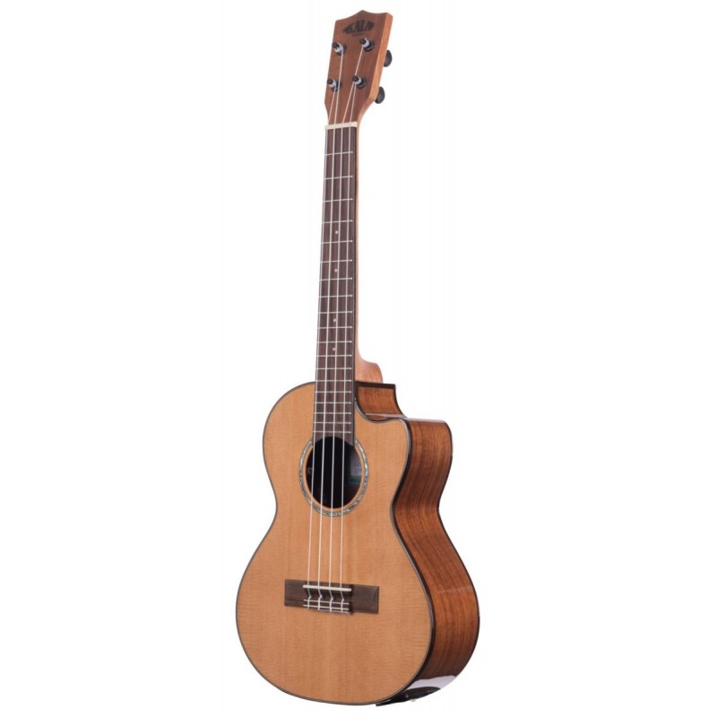 KALA KA-SCAC-T-CE - Gloss Solid Cedar Top Acacia Tenor Ukulele, with Cutaway, EQ and Bag (UB-T) - 2