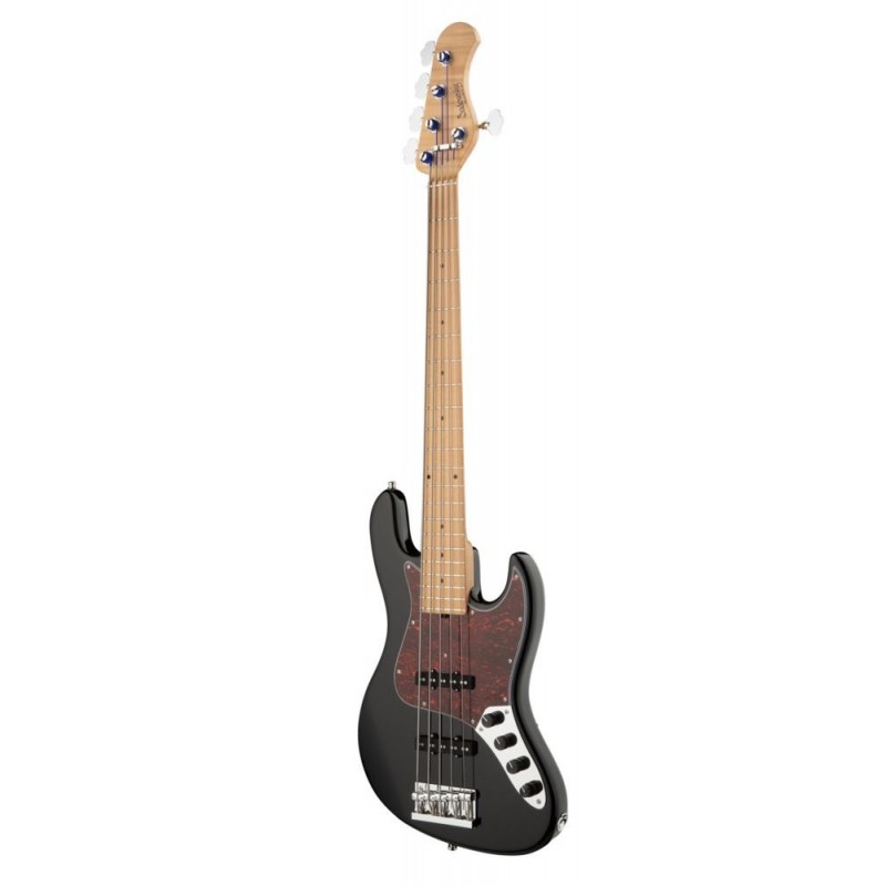 Sadowsky MasterBuilt 21-Fret Vintage J/J Bass, Swamp Ash Body, 5-String - Solid Black High Polish - 3