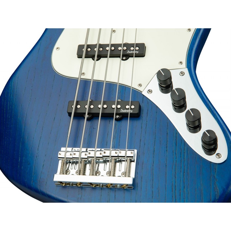 Sadowsky MetroLine 21-Fret Vintage J/J Bass, Swamp Ash Body, 5-String - Blue Transparent Satin - 5