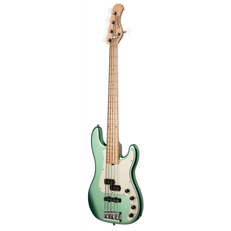 Sadowsky MetroLine 21-Fret Hybrid P/J Bass, Swamp Ash Body, 5-String - Solid Sage Green Metallic Satin - 3