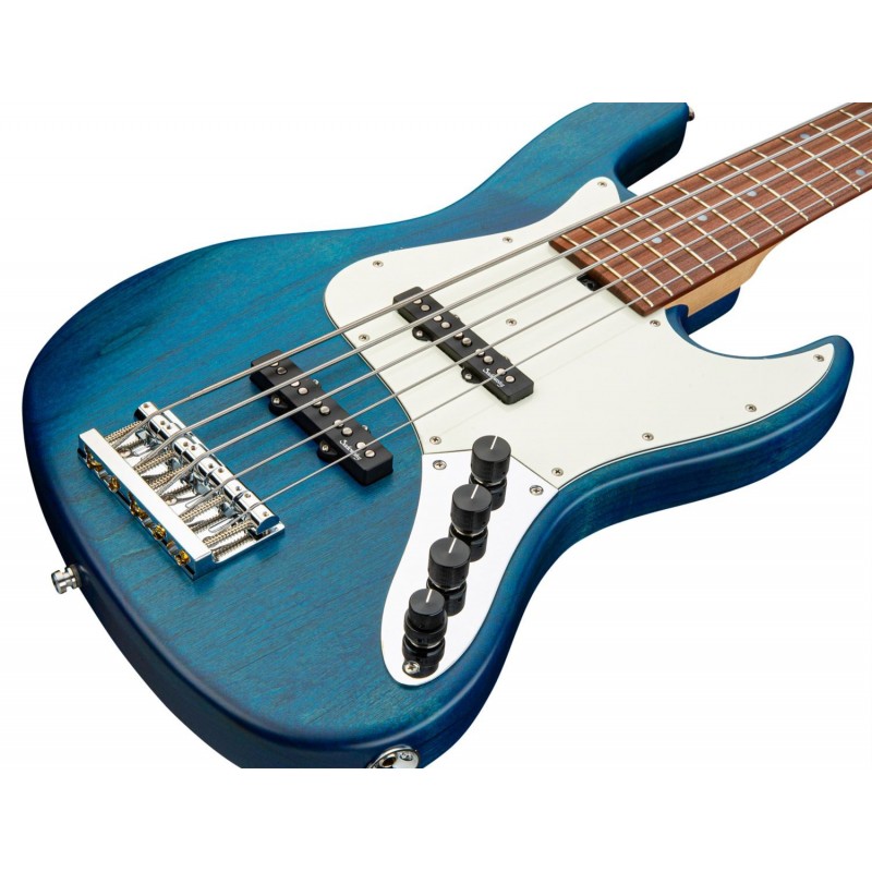 Sadowsky MetroLine 21-Fret Vintage J/J Bass, Red Alder Body, 5-String - Blue Transparent Satin - 4