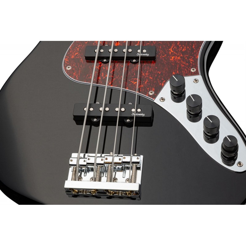 Sadowsky MetroLine 24-Fret Vintage J/J Bass, Red Alder Body, 4-String - Solid Black High Polish - 5