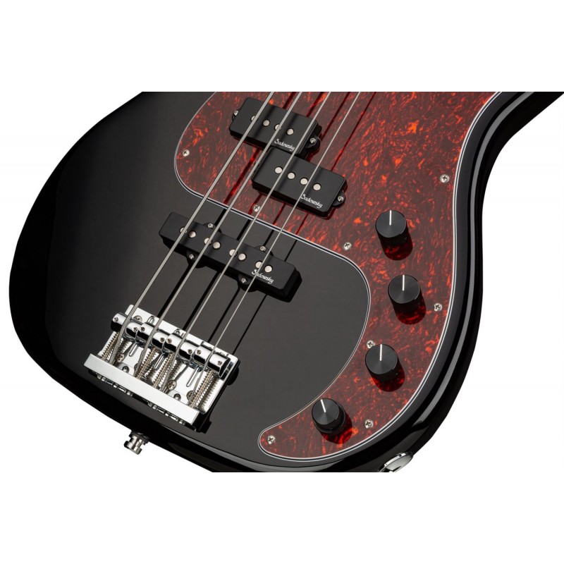 Sadowsky MetroLine 21-Fret Hybrid P/J Bass, Swamp Ash Body, 4-String - Solid Black High Polish - 5