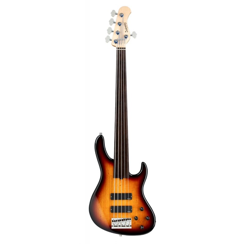 Sadowsky MetroLine 24-Fret Modern Bass, Swamp Ash Body, Fretless, 5-String - '59 Burst Transparent High Polish - 1