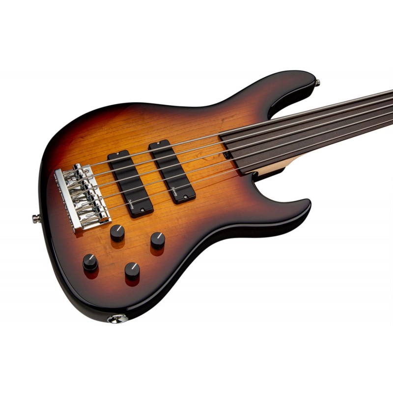 Sadowsky MetroLine 24-Fret Modern Bass, Swamp Ash Body, Fretless, 5-String - '59 Burst Transparent High Polish - 4