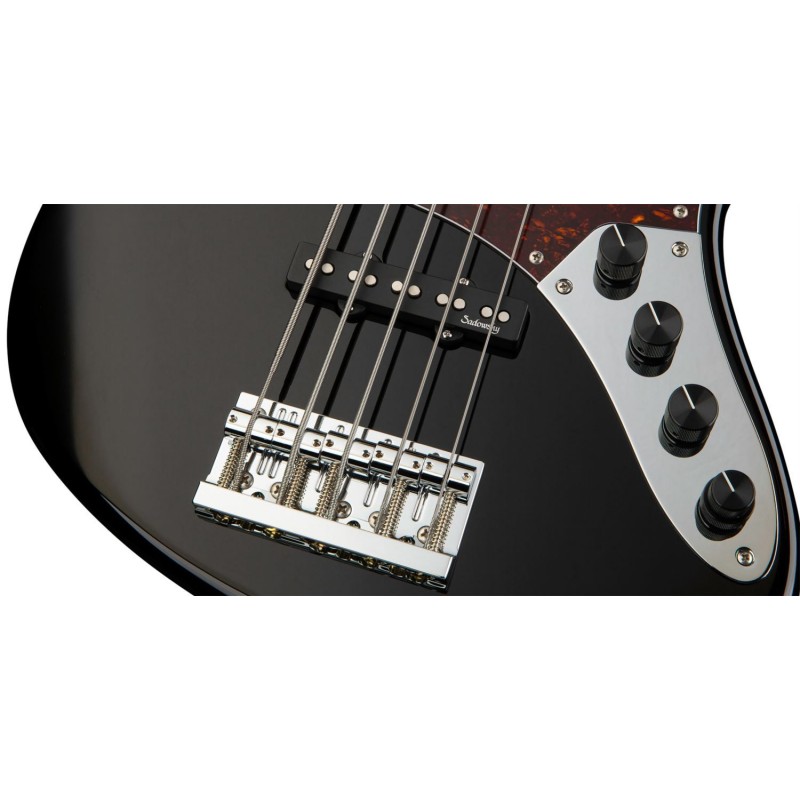 Sadowsky MetroLine 24-Fret Vintage J/J Bass, Red Alder Body, 5-String - Solid Black High Polish - 5