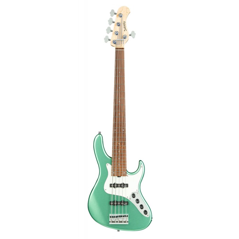 Sadowsky MetroLine 24-Fret Vintage J/J Bass, Red Alder Body, 5-String - Solid Sage Green Metallic Satin - 1