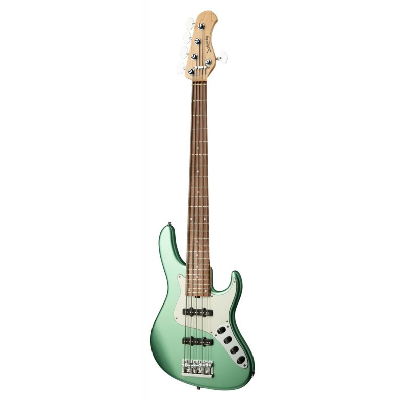 Sadowsky MetroLine 24-Fret Vintage J/J Bass, Red Alder Body, 5-String - Solid Sage Green Metallic Satin - 3