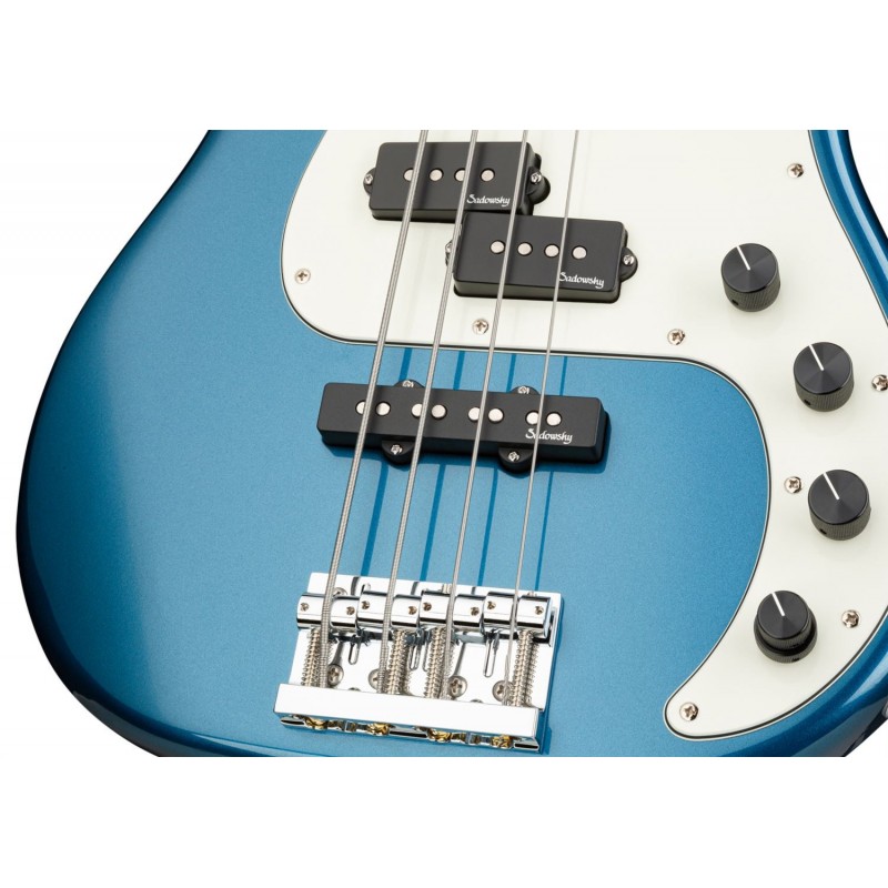 Sadowsky MetroLine 21-Fret Hybrid P/J Bass, Red Alder Body, 4-String - Solid Dark Lake Placid Blue Metallic High Polish - 5