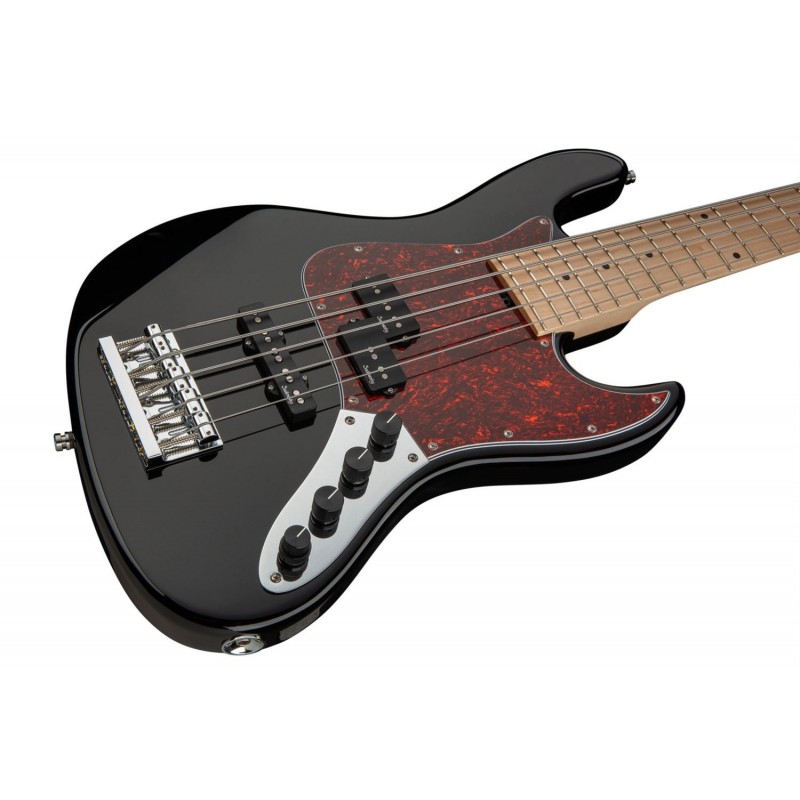 Sadowsky MetroLine 21-Fret Vintage P/J Bass, Swamp Ash Body, 5-String - Solid Black High Polish - 4