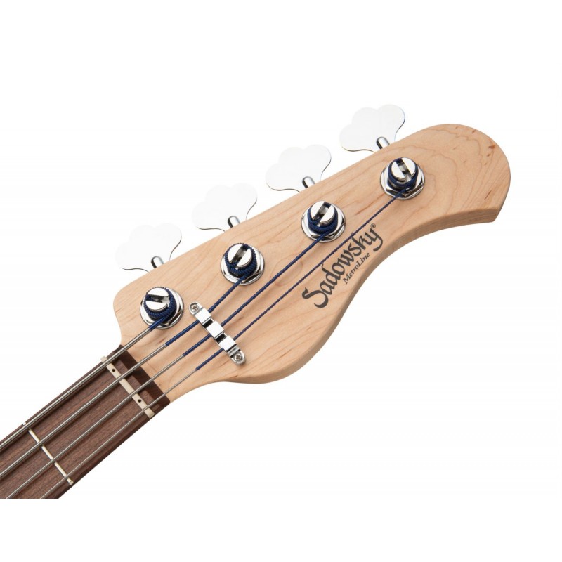 Sadowsky MetroLine 21-Fret Vintage J/J Bass, Red Alder Body, 4-String - Blue Transparent Satin - 7