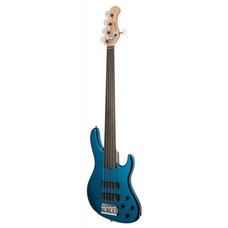 Sadowsky MetroLine 24-Fret Modern Bass, Swamp Ash Body, Fretless, 5-String - Solid Dark Lake Placid Blue Metallic High Polish - 
